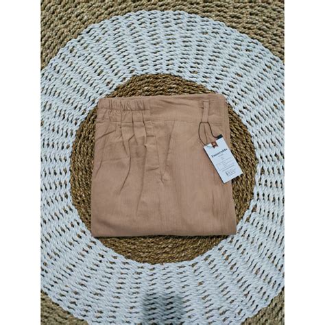 Jual Celana Cargo Highwaist Loose Linen Crinkle Celana Cargo Wanita