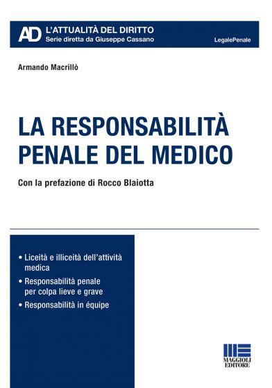 La Responsabilit Penale Del Medico Libreria Sapiens Testi