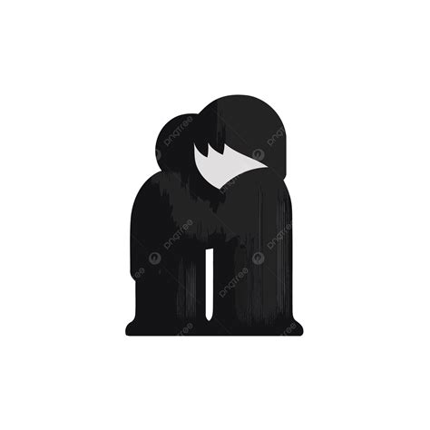 Black Graphic That Represents Two People Hugging Each Other Vector A