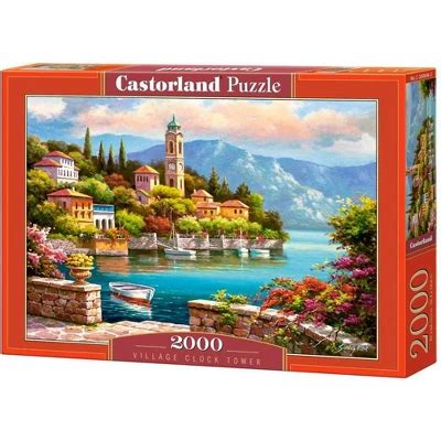 Piece Jigsaw Puzzle Village Clock Tower Dolomites Italy