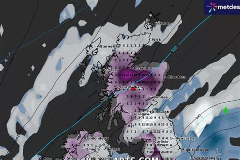 Scotland weather map predicts seven inches of snow as cold snap set to ...