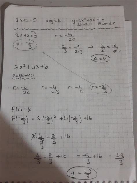 Analitik Düzlemde Verilen 3x 2 0 Doğrusu Y 3x Kare Ax 16 Parabolünün