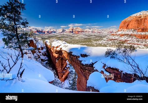 Devil's Bridge at winter, Sedona, Arizona, USA Stock Photo - Alamy