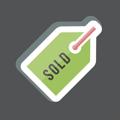 Sold Tag Sticker in trendy isolated on black background 5014422 Vector ...