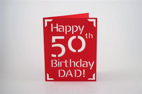 Personalized 50th Birthday Card Custom Die Cut Birthday Card - Etsy