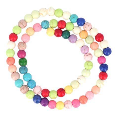 Assortiment De Perles Rondes Imitation Howlite Teint Es Mm