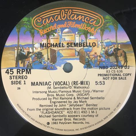 Michael Sembello Maniac 1983 Vinyl Discogs