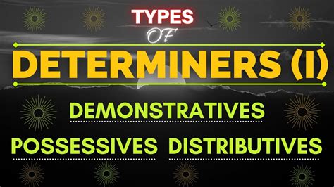 Lesson 53 Determiners I Possessives Demonstratives And Distributives Youtube