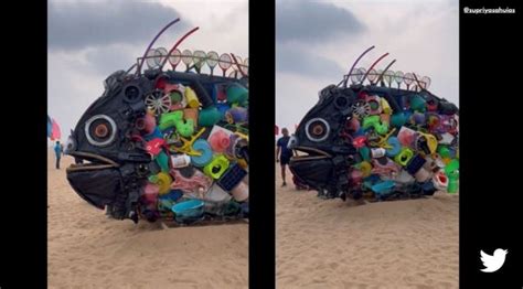 ‘Sad reality of pollution’: Art made up of plastic waste retrieved from ocean installed at ...