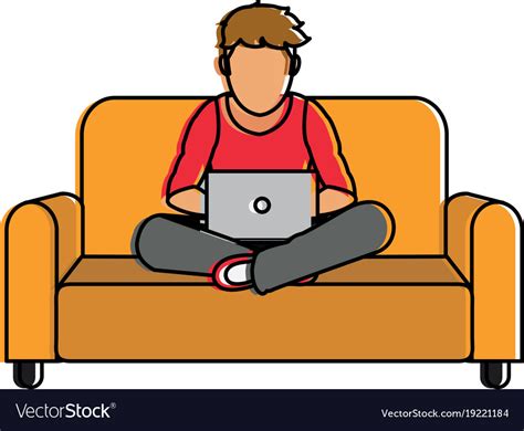 Boy with laptop design Royalty Free Vector Image