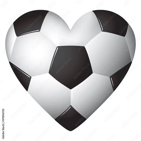 Heart Shaped Football Soccer Ball Illustration Stock Illustration