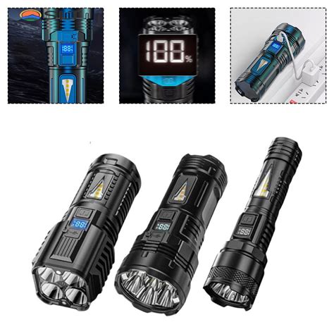 SLT Hot ไฟฉายทรงพลงพรอมไฟดานขาง COB โคมไฟแคมปปง USB ชารจกลางแจง Shopee Thailand