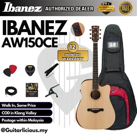 Ibanez Aw150ce Acoustic Guitar With 4 Band Eq Open Core Natural Aw150ce Guitarlicious My