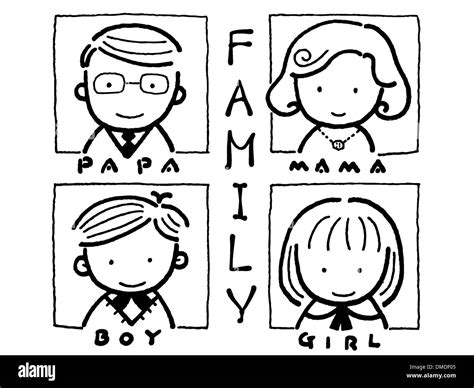 Family Cartoon Clip Art Black And White