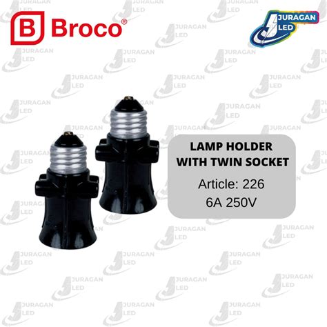 Jual BROCO 226 Fitting Kombinasi Fitting Lampu Plus 2 Colokan