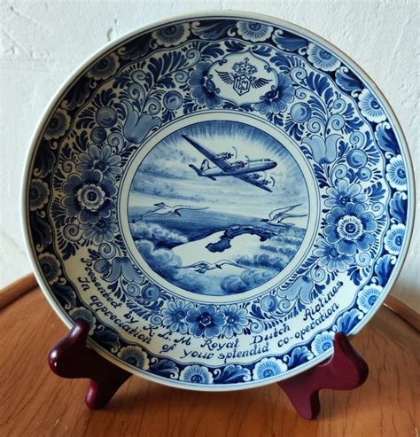 Schoonhoven Delft Blue Plato Loza De Barro Cartel Encargado Por