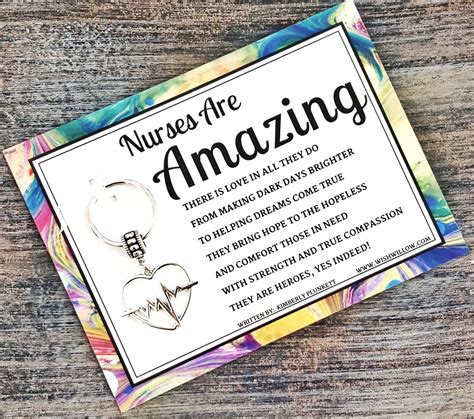 Nurses Are Amazing! - Thank You Gift - Nurses Week - Poem By K. Plunkett - Keychain With ...