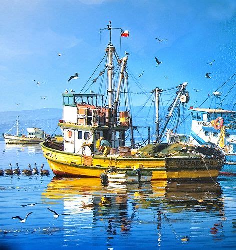 Arte De Barcos Pinturas De Barcos Paisaje Marino