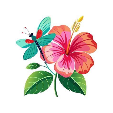 Hibiscus Flower Vector Illustration Premium Ai Generated Vector