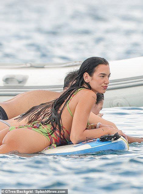 Dua Lipa Shows Off Her Figure In A Lime Tankini During Ibiza Yacht Day