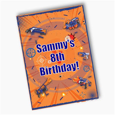 Personalised Nerf Toy Gun Birthday Party Posters Shop Now