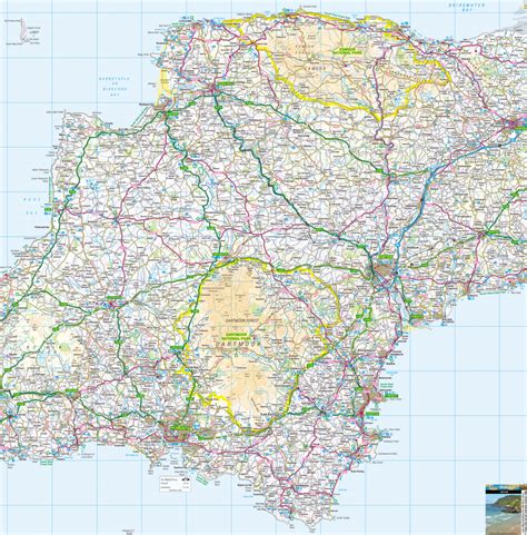 Cornwall Offline Map Including The Cornish Coastline Lands End Within