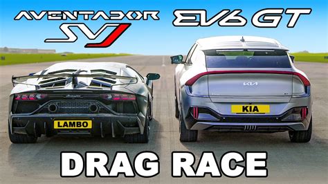 Lamborghini Aventador SVJ v 585hp Kia EV6 GT: DRAG RACE | Driiive TV ...