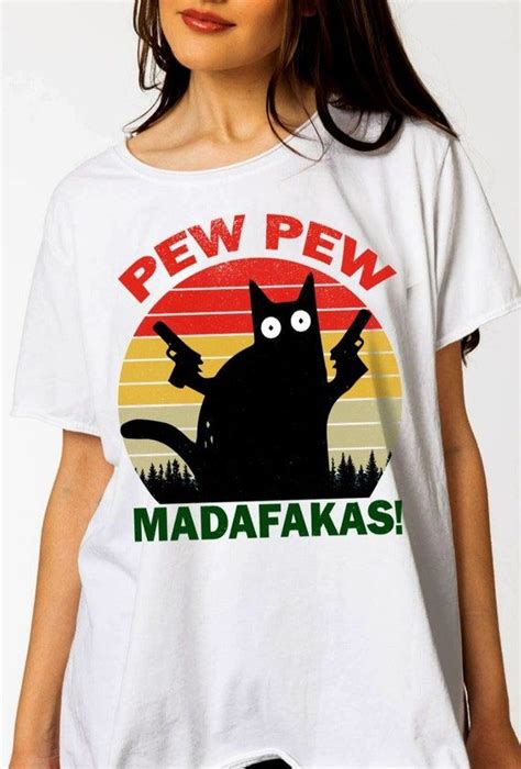 Pew Pew Pew Pew Madafakas Summer Cat Lover Gift Funny Cat Sunset