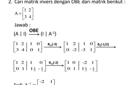 Komputasi Invers Matriks Menggunakan Eliminasi Gaussian Kuliah 12 ...