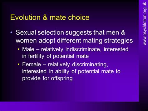 Evolution And Mate Choice Sexual Selection Suggests That Men And Women Adopt Different Mating