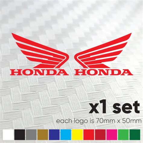 HONDA WINGS X2 Motorcycle Honda Tank Vinyl Decals Stickers 70mm X