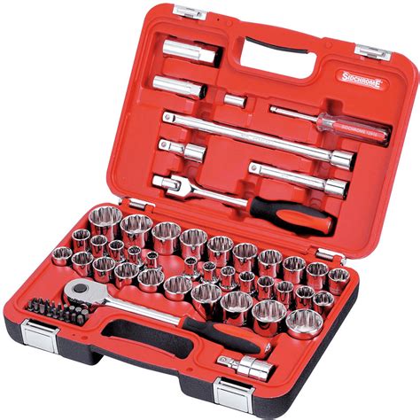 Sidchrome 61 Piece 1 2 Drive Metric AF Socket Set SCMT10801