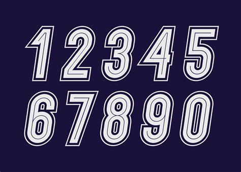 numbers set bold modern typography  vector art  vecteezy