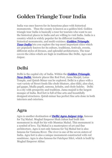 Golden Triangle Tour India by indiainmymind10 - Issuu