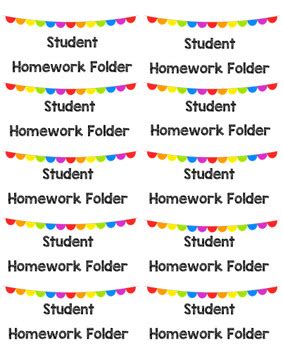 Homework Folder Labels by Mrs Carlies Little Ones | TpT