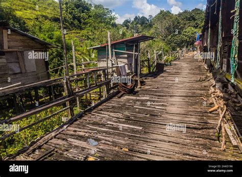 Veranda Of A Traditional Longhouse Near Batang Rejang River Sarawak