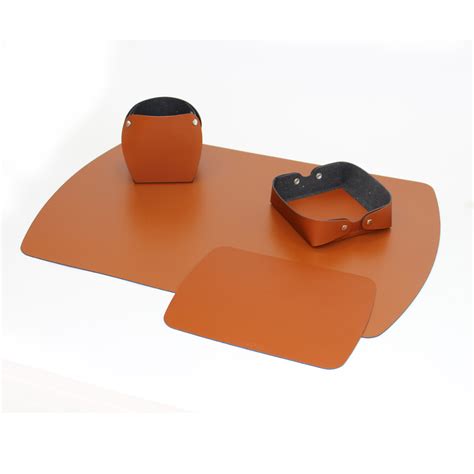 Firenze Leather Desk Blotter Set with Mouse Pad and Accessories