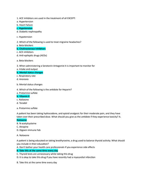 Solution Ati Pharmacology Proctor Exam Stuy Guide Questions And