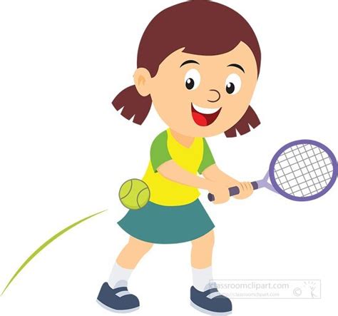 Tennis Clipart-girl preparing to hit tennis ball clipart