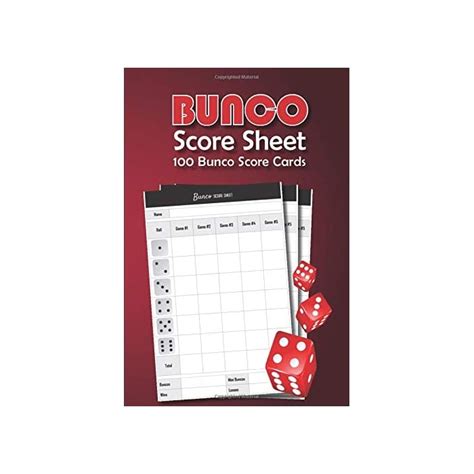 Buy Bunco Score Sheets V2 6 100 Bunco Score Cards 101 Pages 6 X9