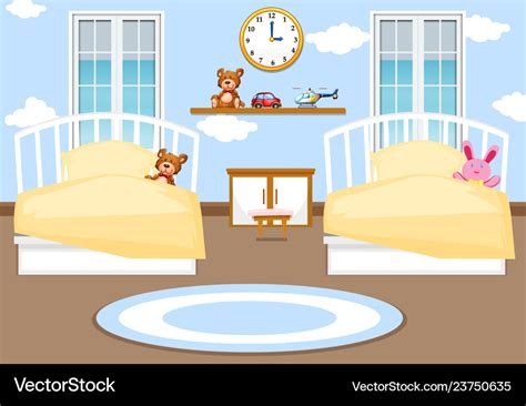 Interior kids bedroom background Royalty Free Vector Image