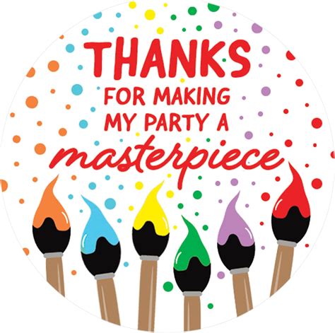 Amazon Paint Splash Birthday Thank You Stickers Art Birthday