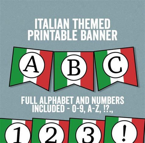 Italian Flag Bunting Printable, Any Phrase, DIY Italy Party Banner ...