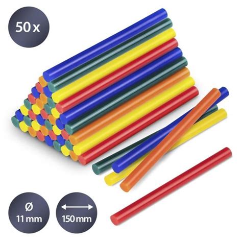 TROTEC Bâtonnets de colle multicolore 50 pces ø 11 mm Cdiscount