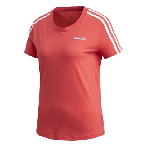 Essentials 3 Stripes Tee Rosa Unisportstore Se