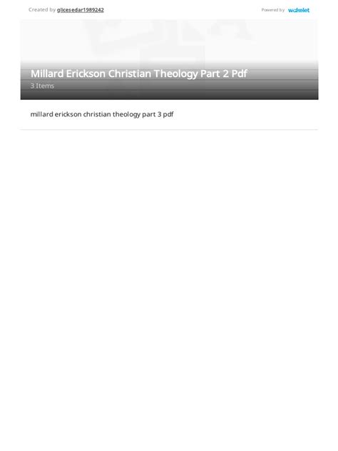 Millard Erickson Christian Theology Part 2 PDF | PDF