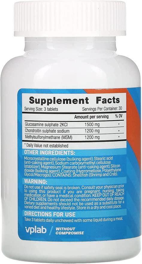 Vplab Glucosamine Chondroitin MSM - 90 Tablets for Joint Health