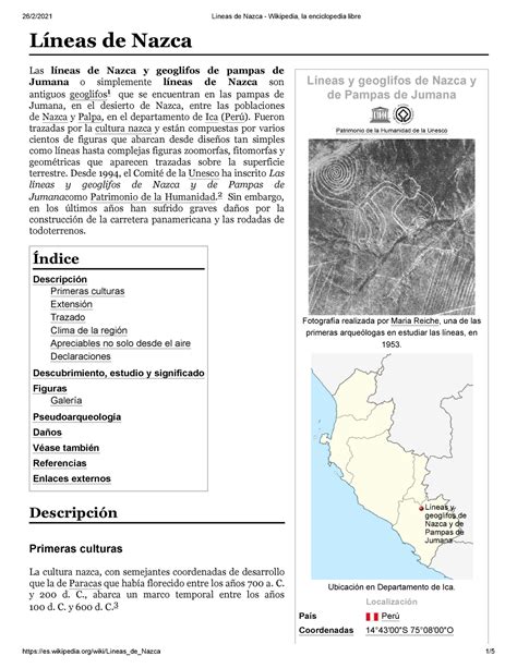 Líneas de Nazca Wikipedia la enciclopedia libre Líneas y geoglifos