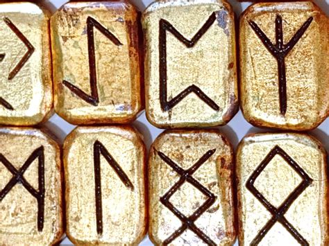 Celtic Runes In Ceramic With Gold Leaf Gilding Etsy