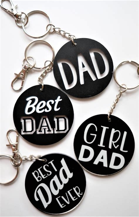 Personalized Dad Keychains Dad T Fathers Day T Best Dad Ever